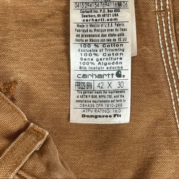 Carhartt Men's Flame Resistant Dungaree Fit Pants Size 42 x 30 HEMMED - Picture 5 of 12